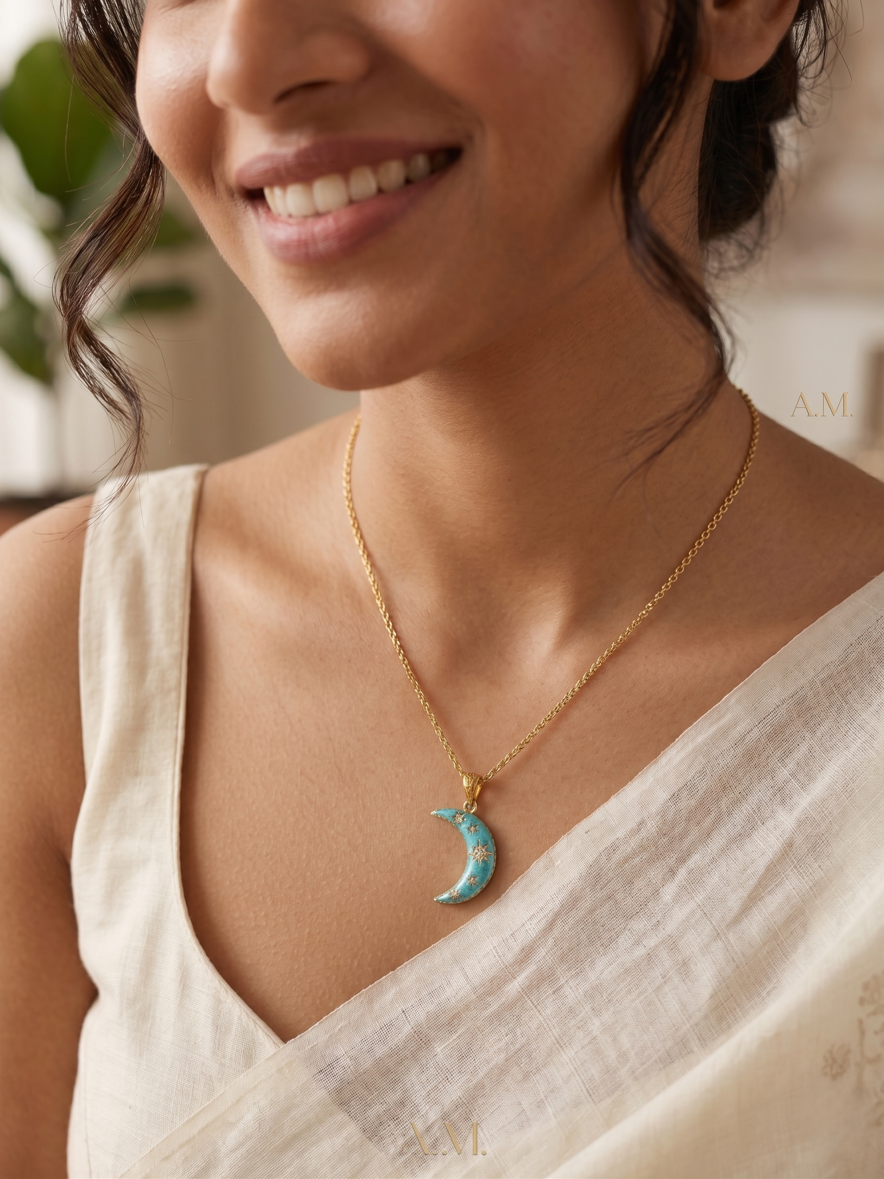 Celestial Crescent Moon Pendant - Image 2