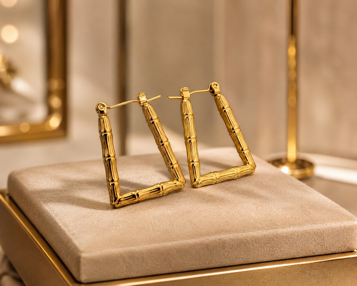 Bamboo Luxe Geometric Earrings