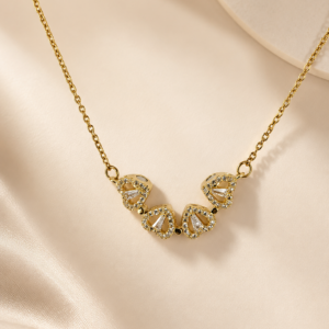 Crystal Heart Charm Pendant Necklace