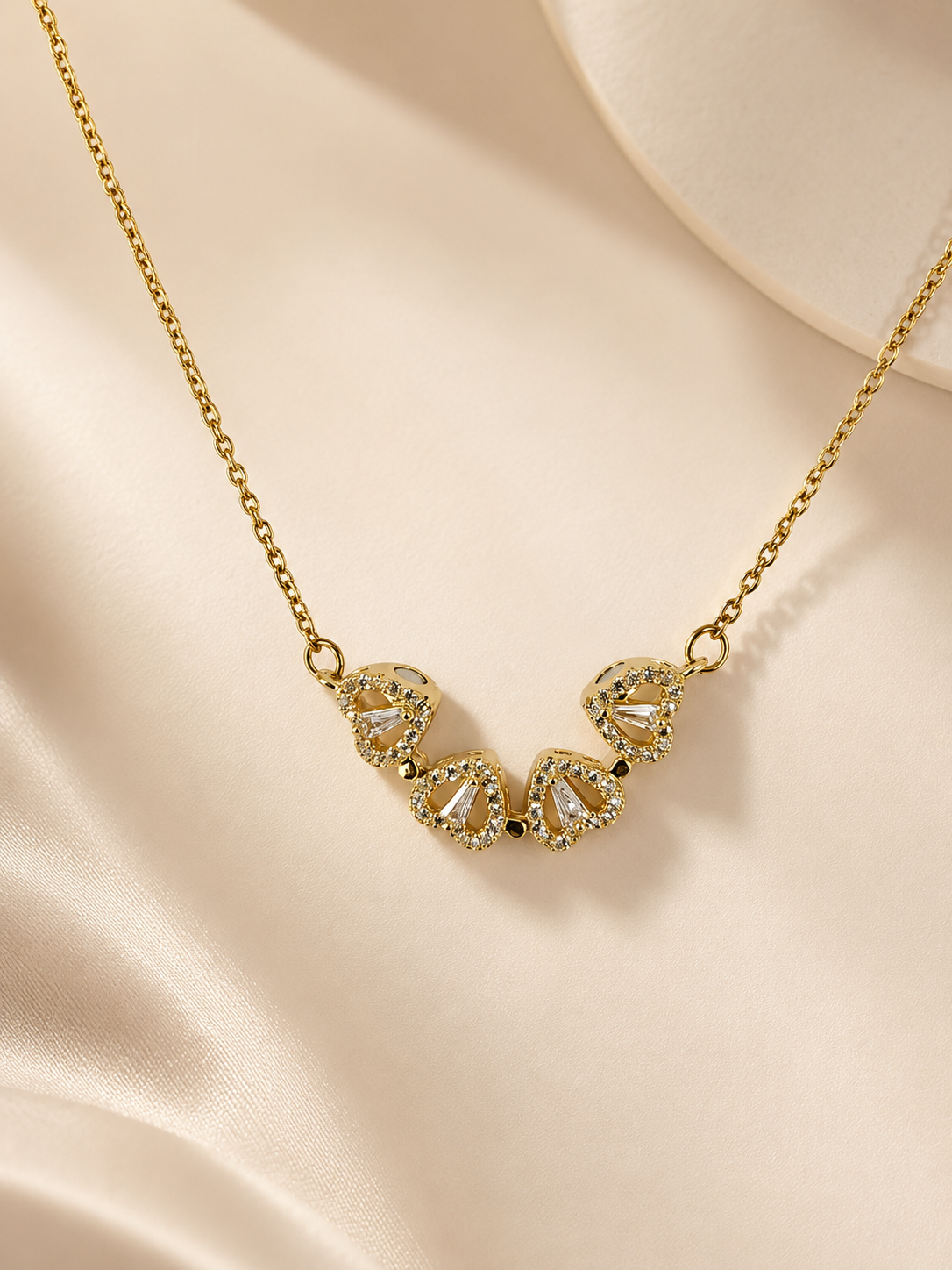 Crystal Heart Charm Pendant Necklace