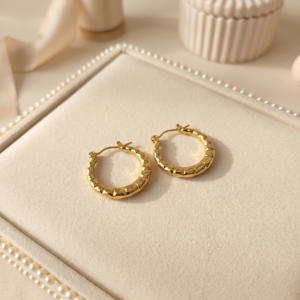 Textured Gold Hoop Earrings