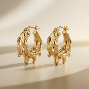 Molten Gold Hoop Earrings