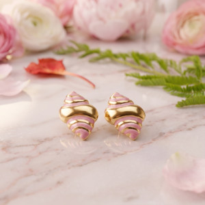 Pink Seashell Statement Earrings