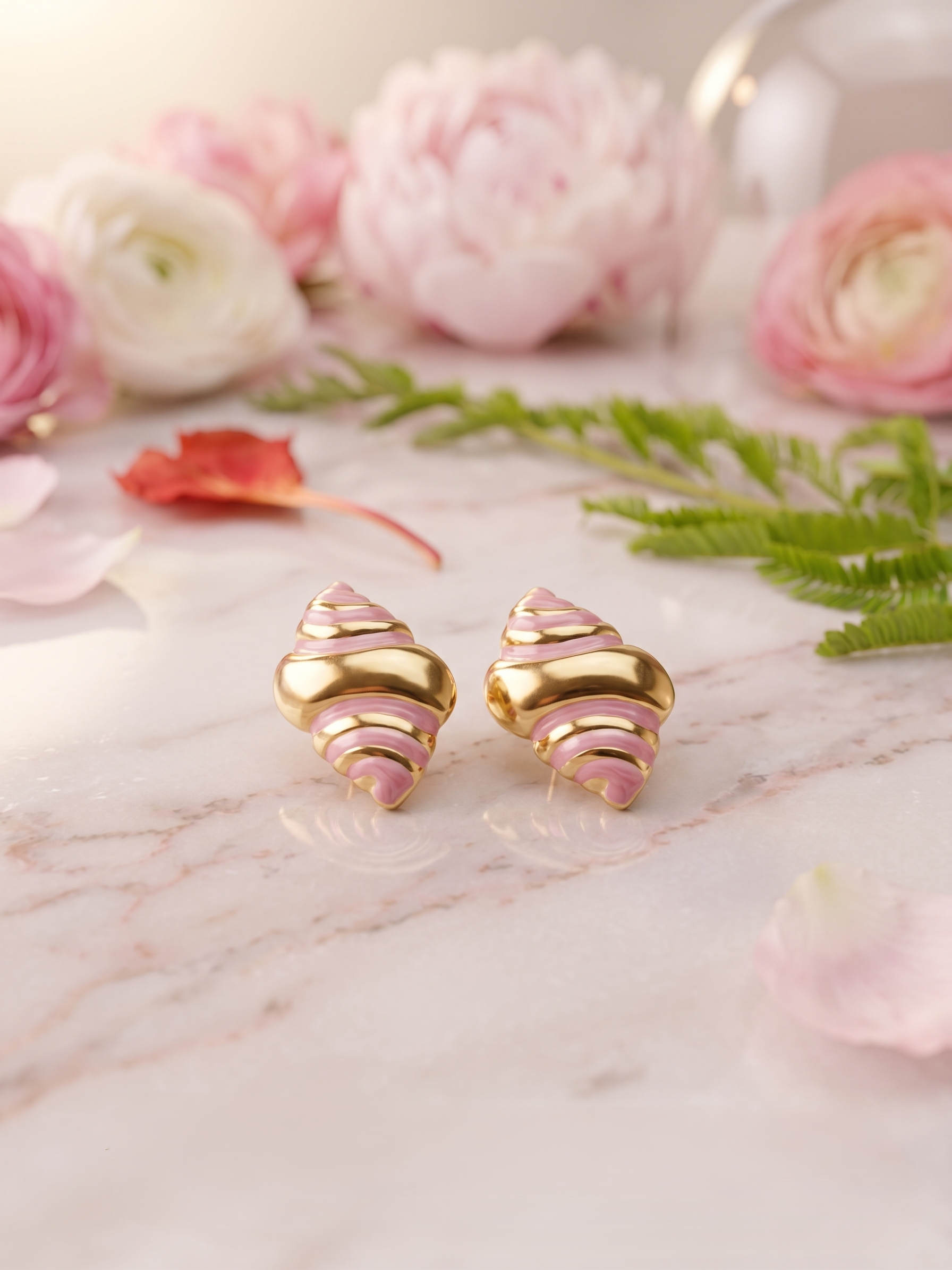 Pink Seashell Statement Earrings