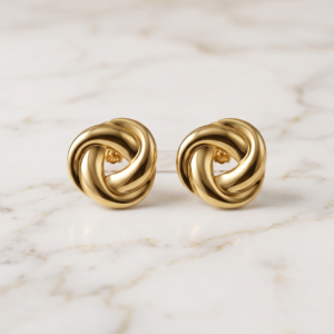 Golden Knot Stud Earrings