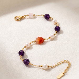 Natural Gemstone & Pearl Bracelet