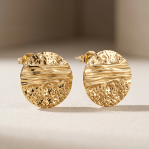 Golden Horizon Textured Stud Earrings