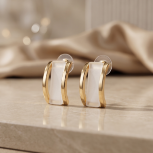 Pearl Essence Gold Stud Earrings