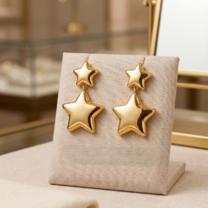 Golden Star Drop Earrings