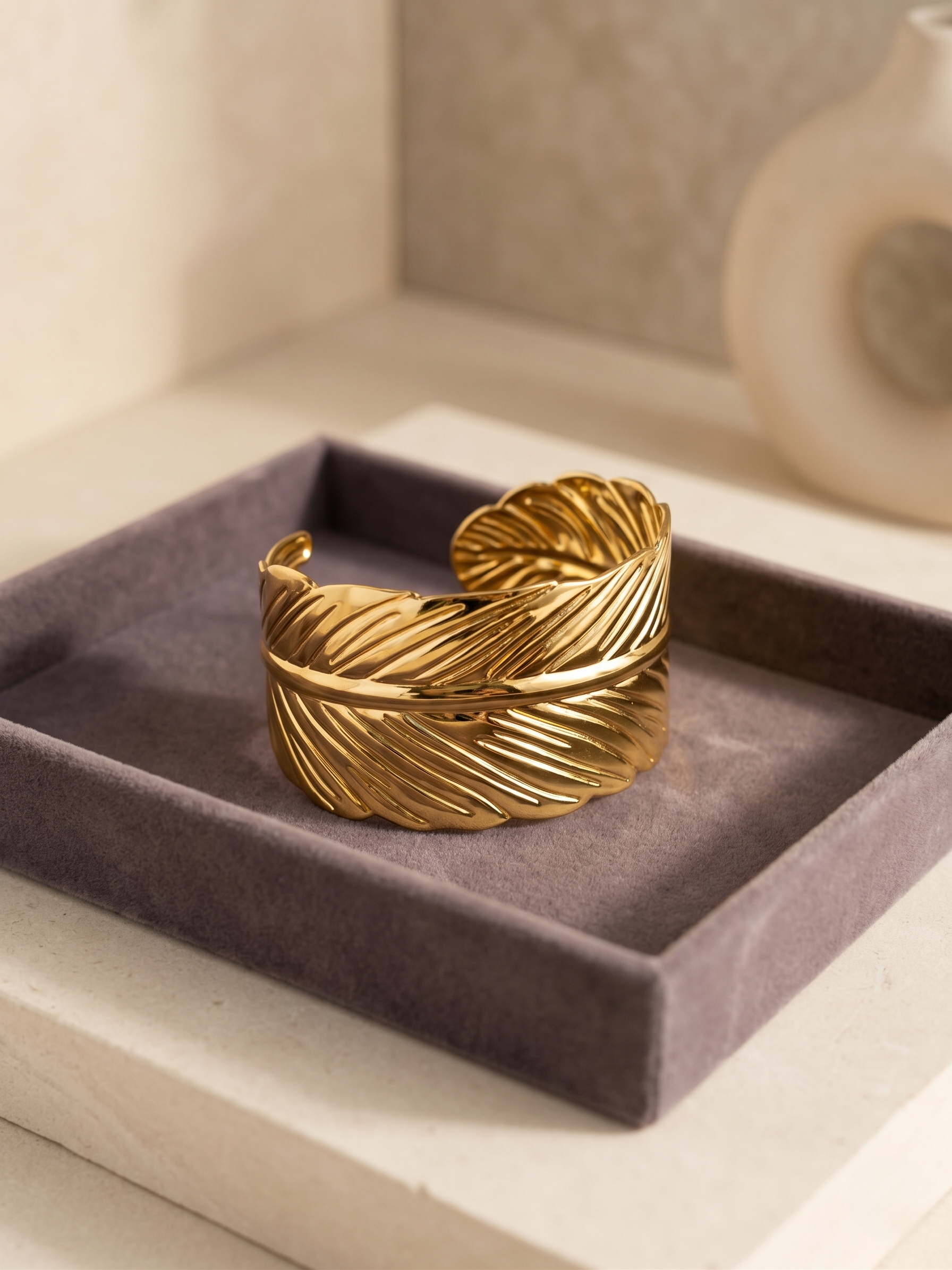 Golden Wave Cuff Bangle