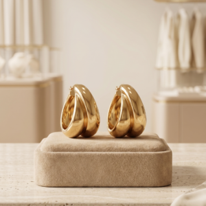 Golden Teardrop Hoop Earrings