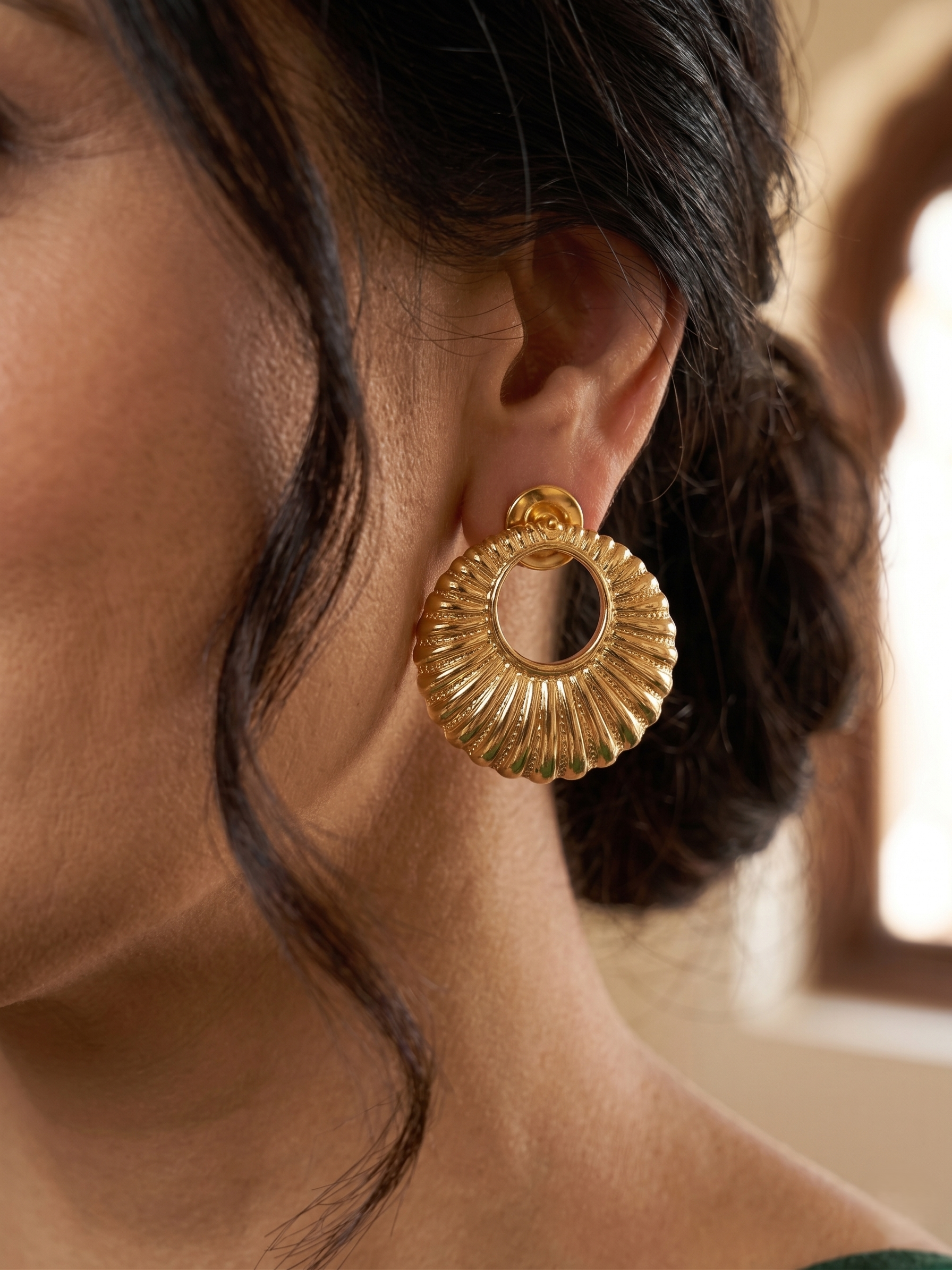 Solara Halo Stud Earrings - Image 3