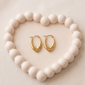 Modern V-Shaped Gold Hoop Earrings