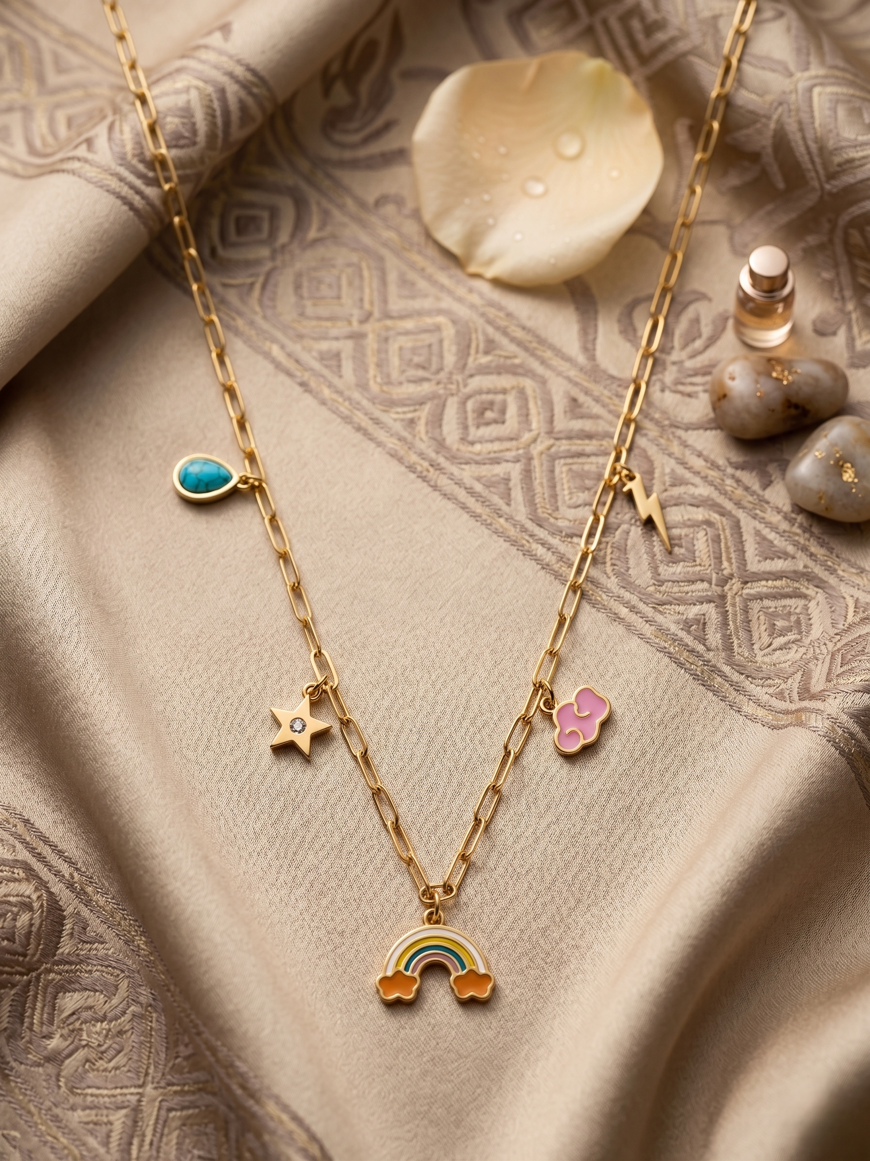 Rainbow Charm Gold Pendant