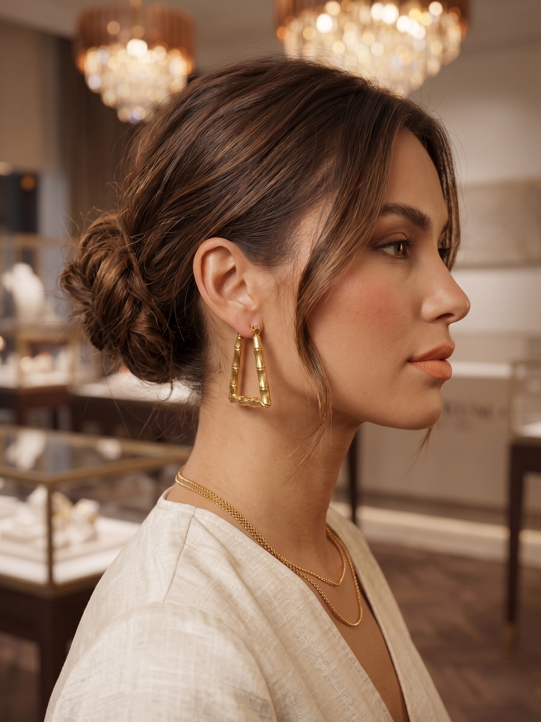 Bamboo Luxe Geometric Earrings - Image 2