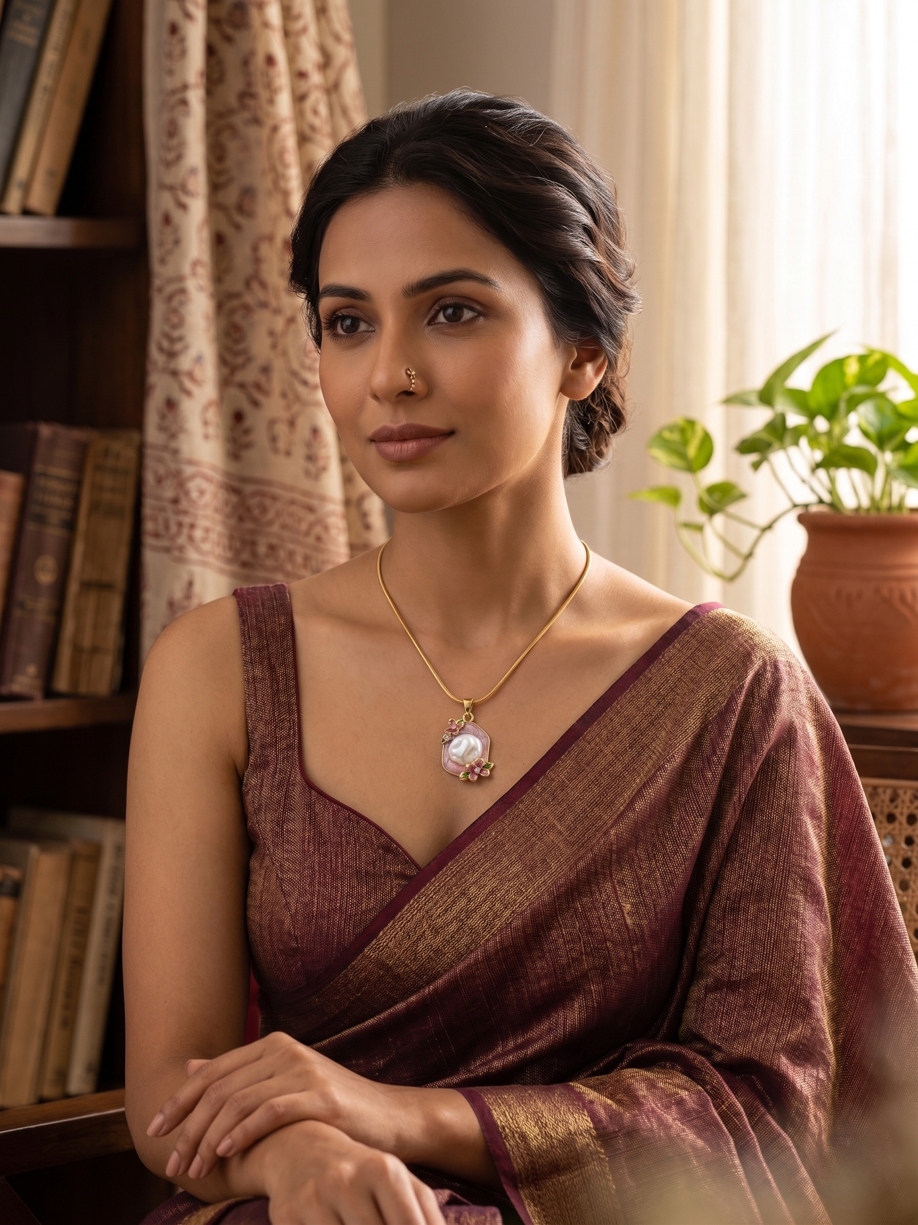 Blossom Pearl Pendant Necklace - Image 2