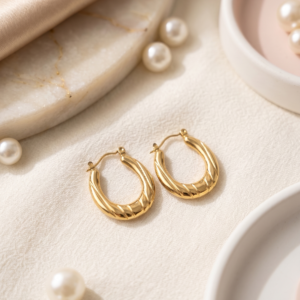 Twisted Gold Hoop Earrings