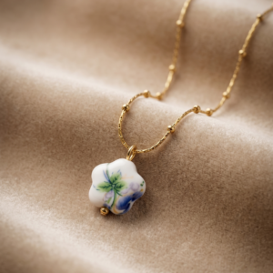 Floral Charm Gold Pendant Necklace