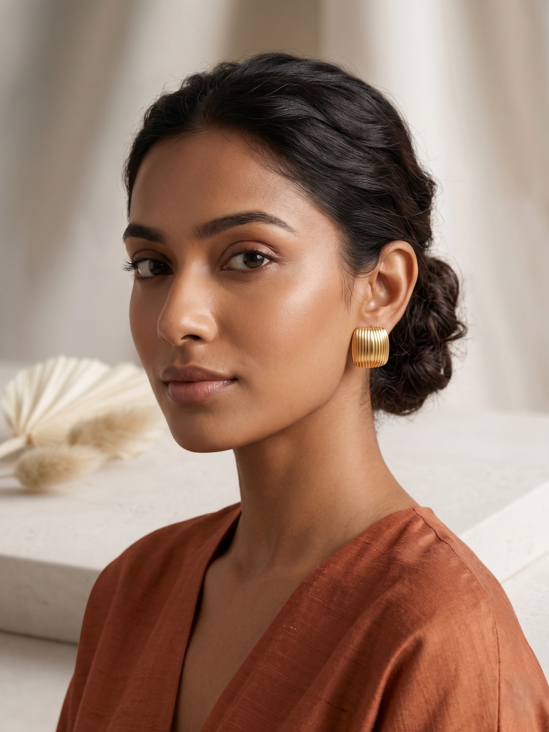 Auric Square Stud Earrings - Image 2