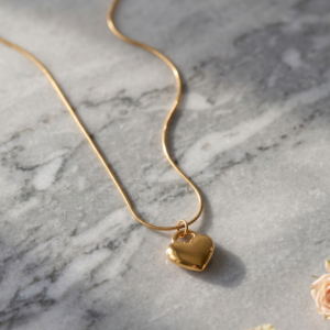 Golden Heart Charm Pendant