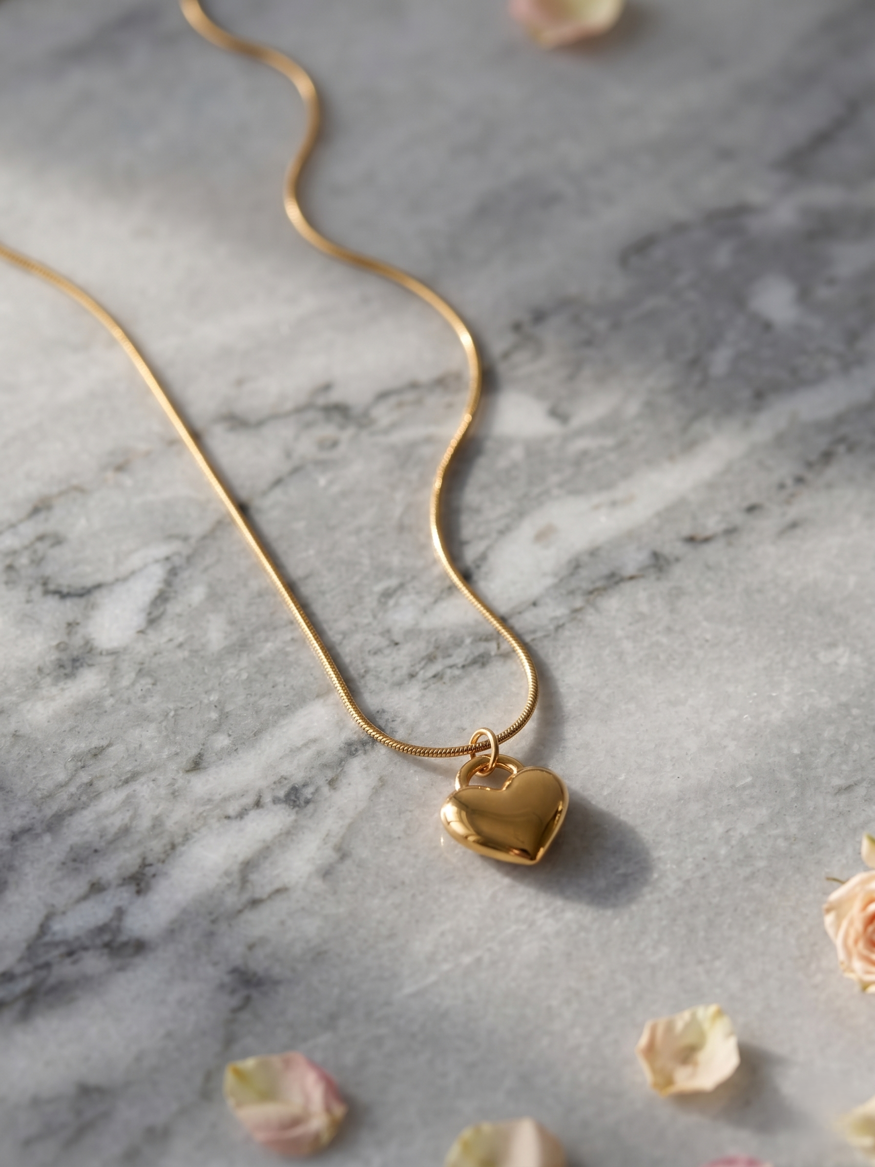 Golden Heart Charm Pendant