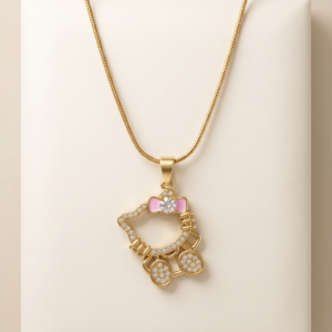 Cute Kitty Crystal Pendant Necklace