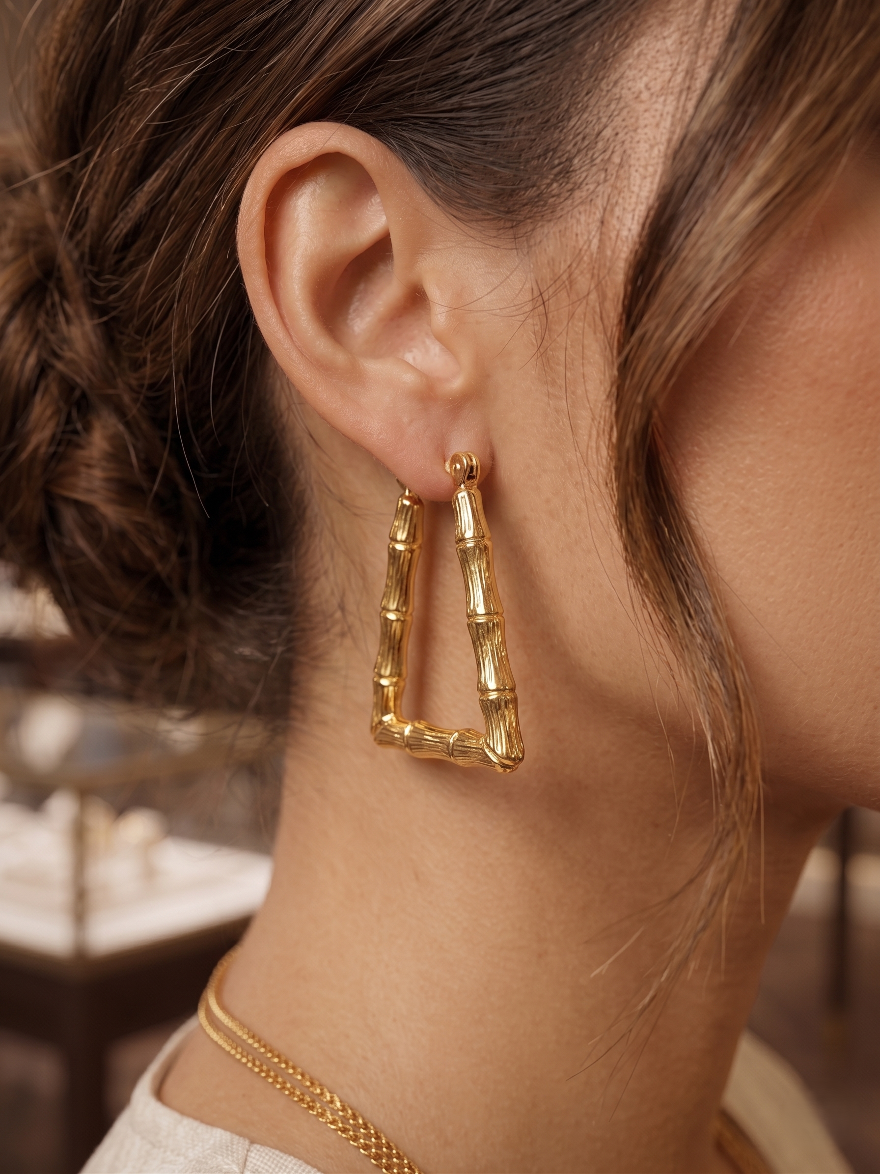 Bamboo Luxe Geometric Earrings - Image 3