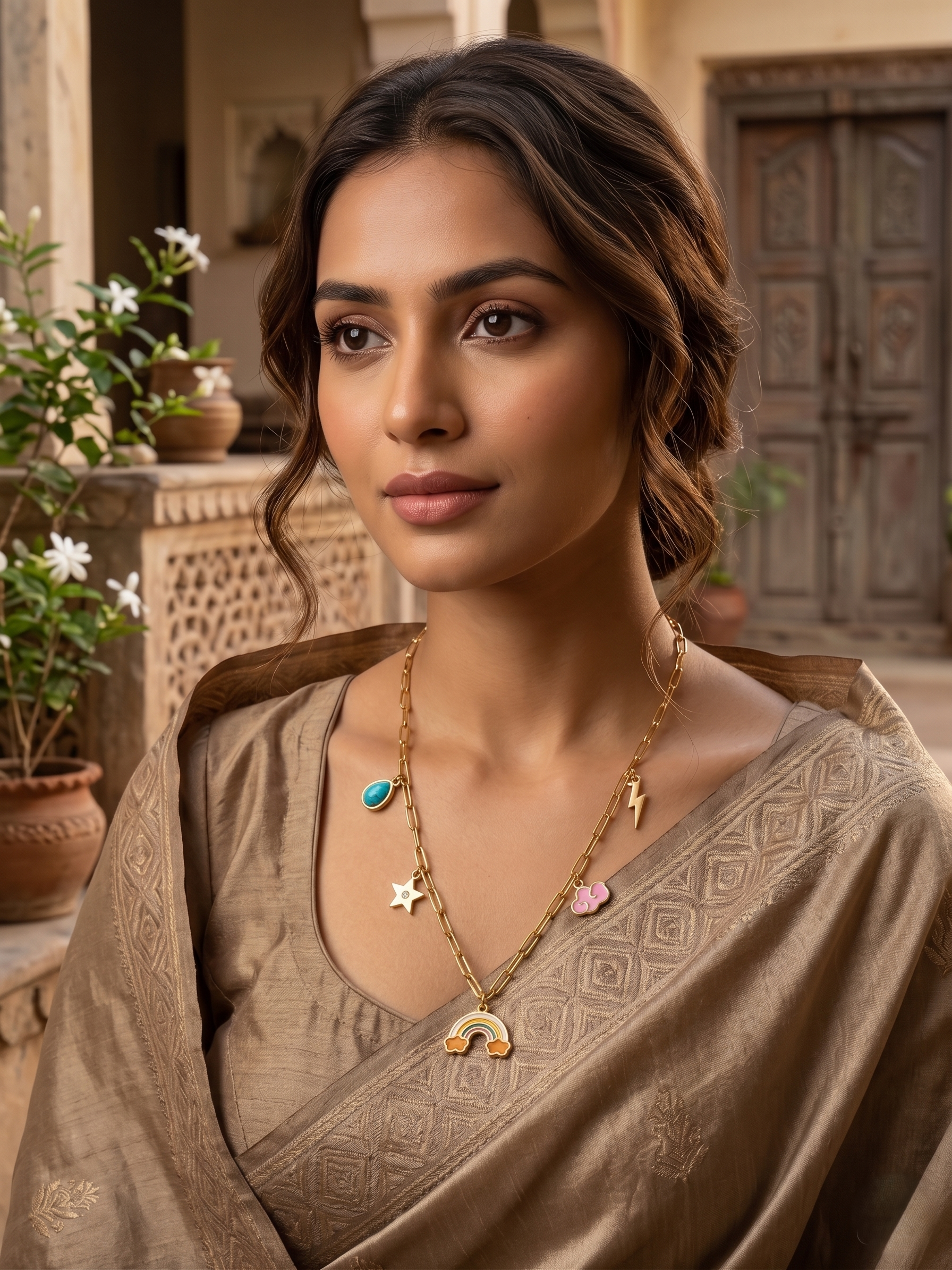 Rainbow Charm Gold Pendant - Image 2