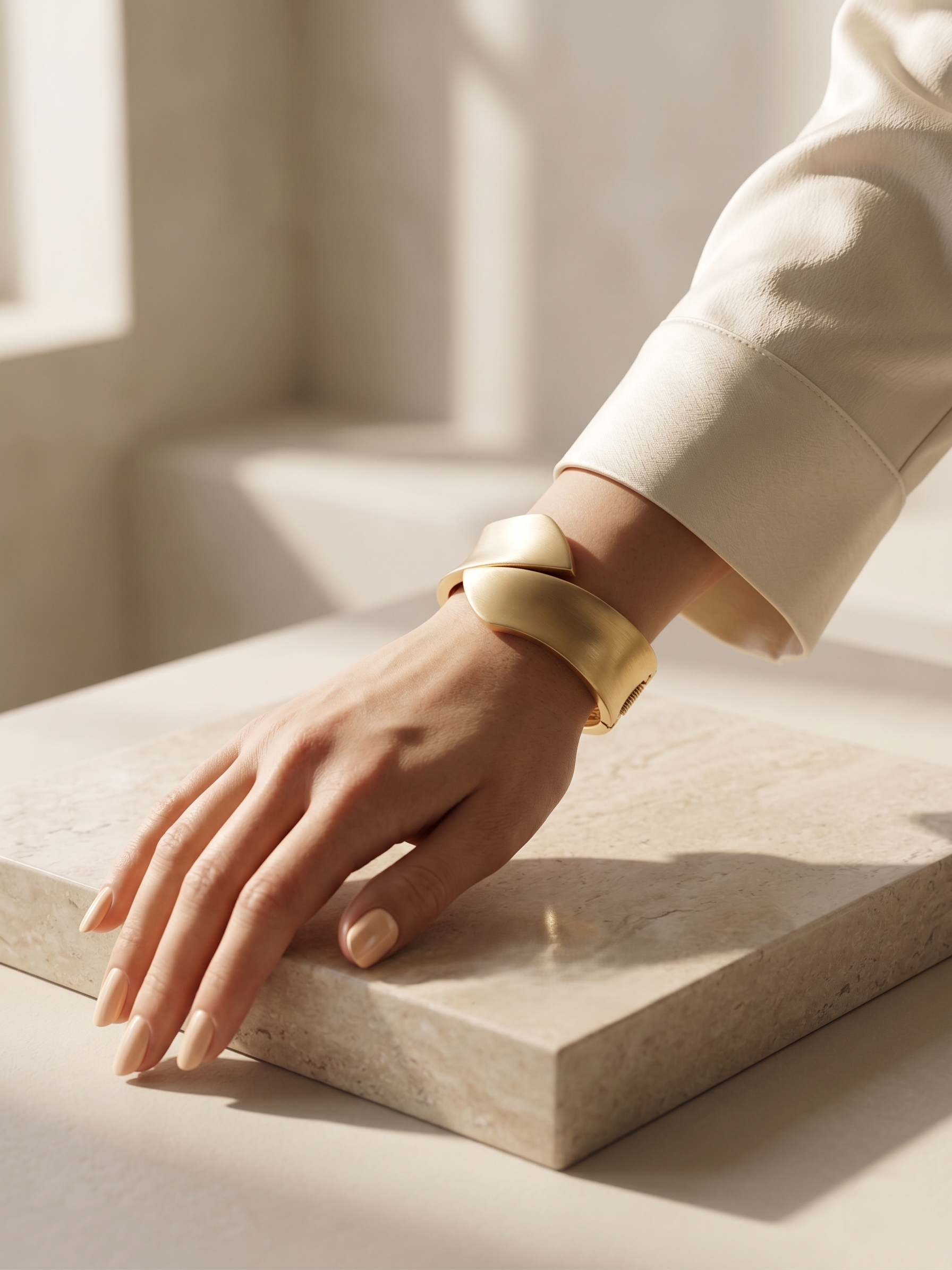 Golden Flow Statement Bangle - Image 2
